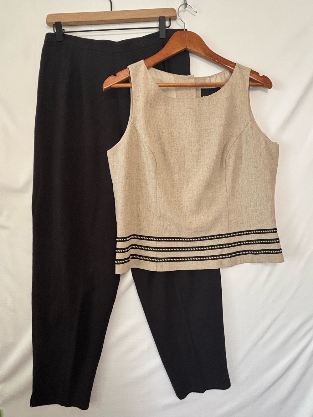 VINTAGE POSITIVE ATTITUDE Linen Blend Pant Set Size 12